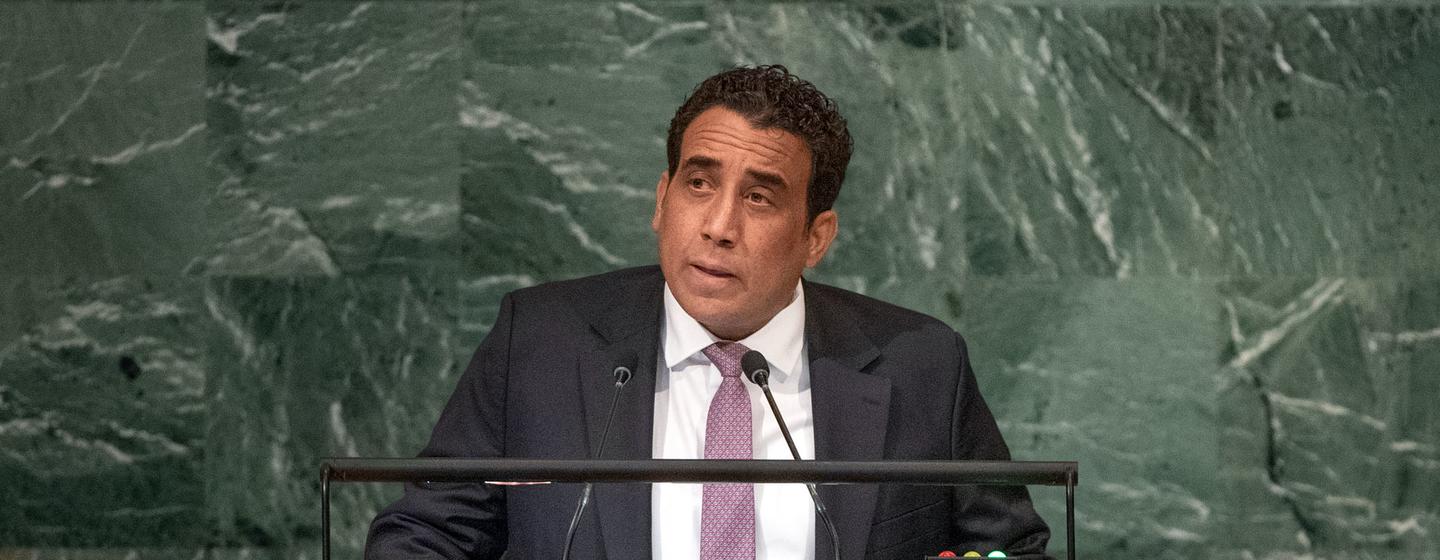 Mohamed Younis Menfi, President of the Presidential Council of the State of Libya, addresses the general debate of the General Assembly’s seventy-seventh session.
