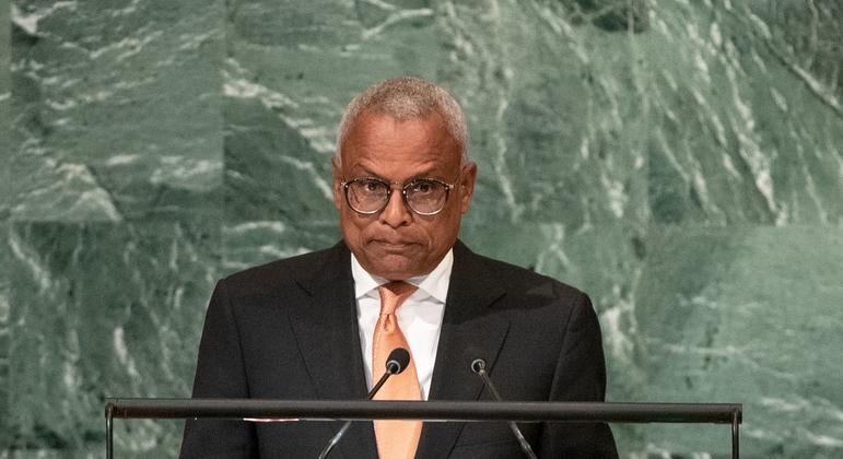 O Presidente José Maria Pereira Neves, de Cabo Verde, discursa no debate geral da Assembleia Geral da ONU