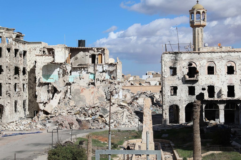 利比亚班加西老城中心被炸弹摧毁的建筑。（2017年11月图片）