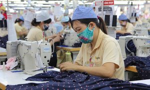 Women at work in a garment factory in Hai Phong, Viet Nam.