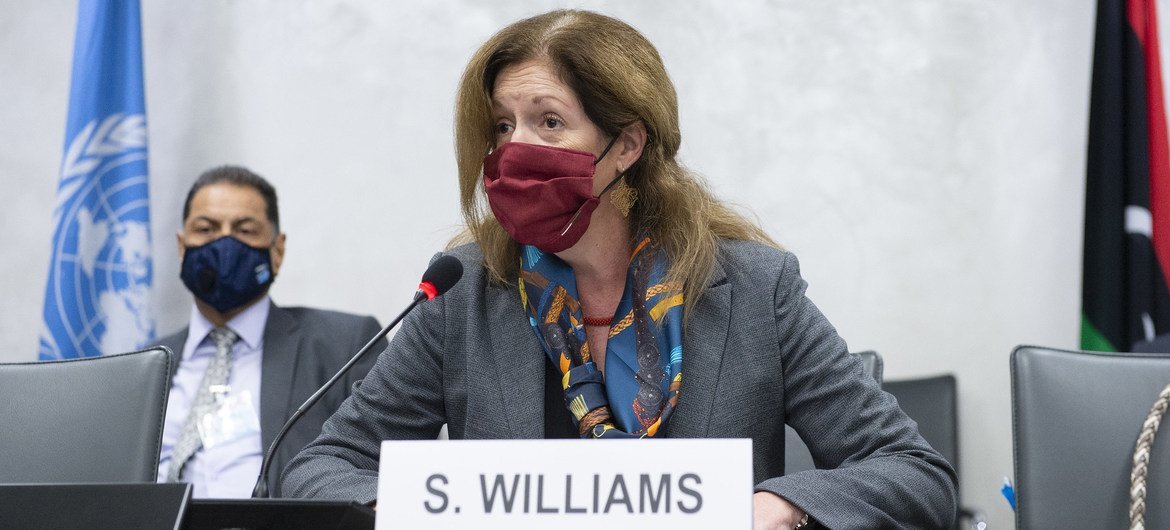 Acting Special Representative of the Secretary-General Stephanie Williams hosts the fourth round of the 5+5 Libyan Joint Military Commission, Palais des Nations. 19 October 2020.