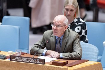 James Swan, Special Representative of the Secretary-General and Head of the United Nations Assistance Mission in Somalia, briefs the Security Council meeting on the situation in Somalia. November 21, 2019