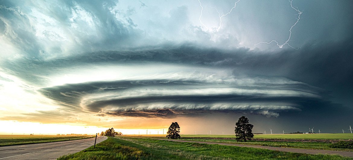 美国科罗拉多州的超级单体雷暴。