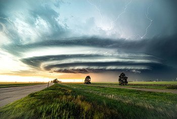 Supercell thunderstorm in Colorado, United States. 