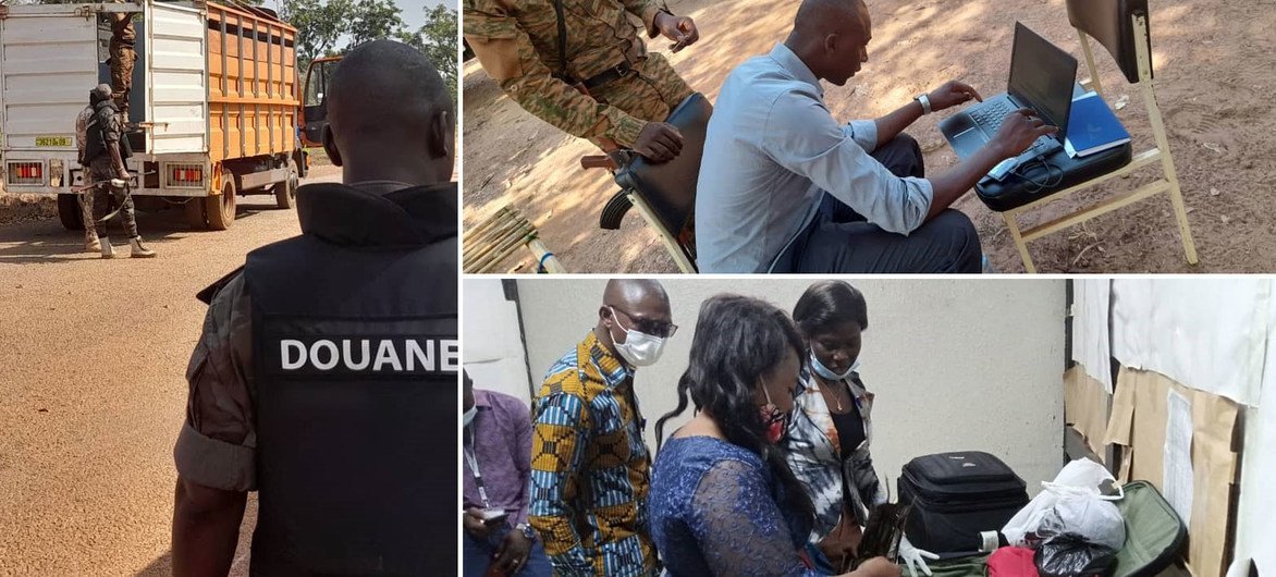 In Burkina Faso, frontline officers carried out checks at suspected smuggling hotspots. 