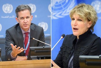 David Kaye, Rapporteur spécial des Nations Unies sur la liberté d'expression, et Agnès Callamard, Rapporteure spéciale des Nations Unies sur les exécutions sommaires et les exécutions extrajudiciaires