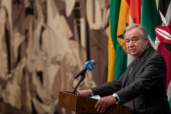 Le Secrétaire général António Guterres fait le point avec les journalistes sur la situation actuelle en Ukraine. 