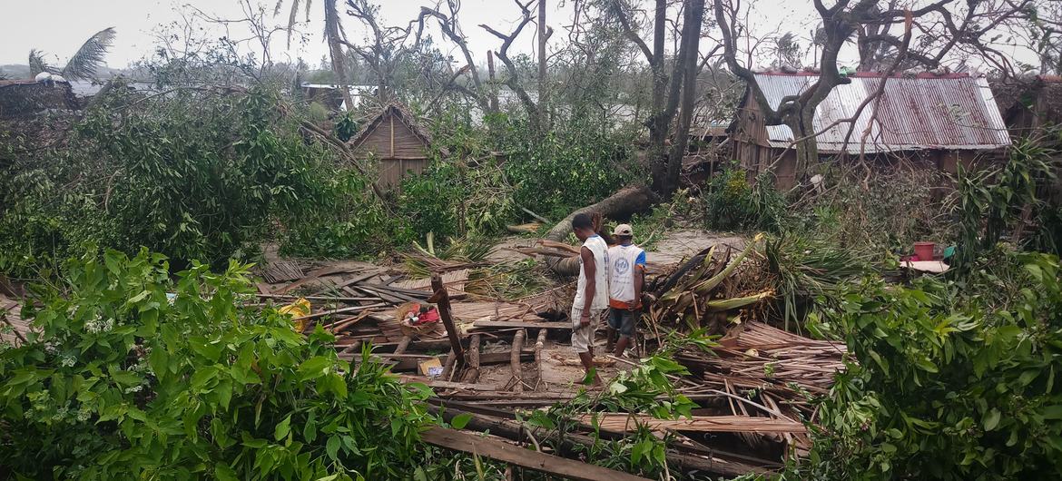 The damage of the Tropical Cyclone Batsirai in the east coast of Madagascar.