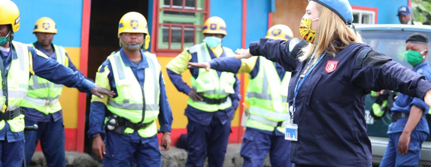 MONUSCO Police, together with the Congolese National Police, train 61 road traffic police officers in North Kivu on preventive measures to prevent the spread of COVID-19..