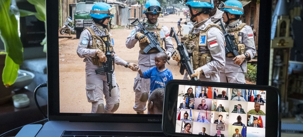 UN Security Council members hold a virtual meeting about the peacekeeping operation in the Central African Republic, (MINUSCA).