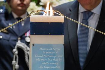 An annual Memorial Service honouring UN staff who died while serving the Organization. (file)