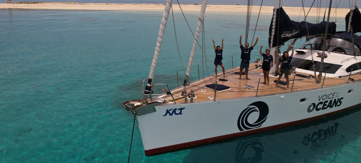 O veleiro Kat, escolhido para essa iniciativa que conta com a parceria do Programa das Nações Unidas para o Meio Ambiente, Pnuma, foi construído em 2014