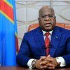 Rais wa DRC Félix Tshisekedi  akihutubia Baraza Kuu kutoka Kinshasa