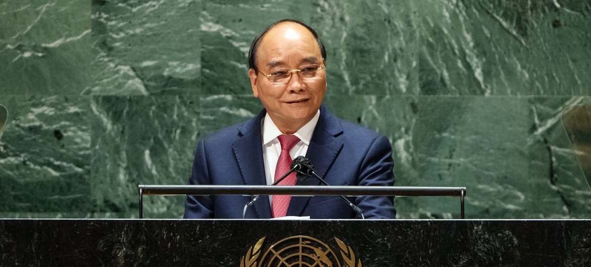 President Nguyen Xuan Phuc of Viet Nam addresses the general debate of the UN General Assembly’s 76th session.