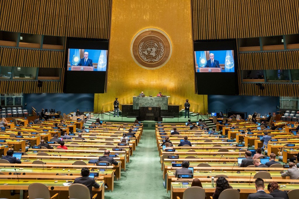 Президент Казахстана Касым-Жомарт Токаев выступил на 76-й сессии Генеральной Ассамблеи ООН. 