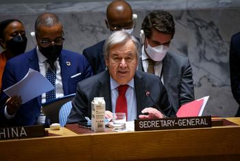 Secretário-geral das Nações Unidas, António Guterres, falou em reunião ministerial no Conselho de Segurança sobre Ucrânia
