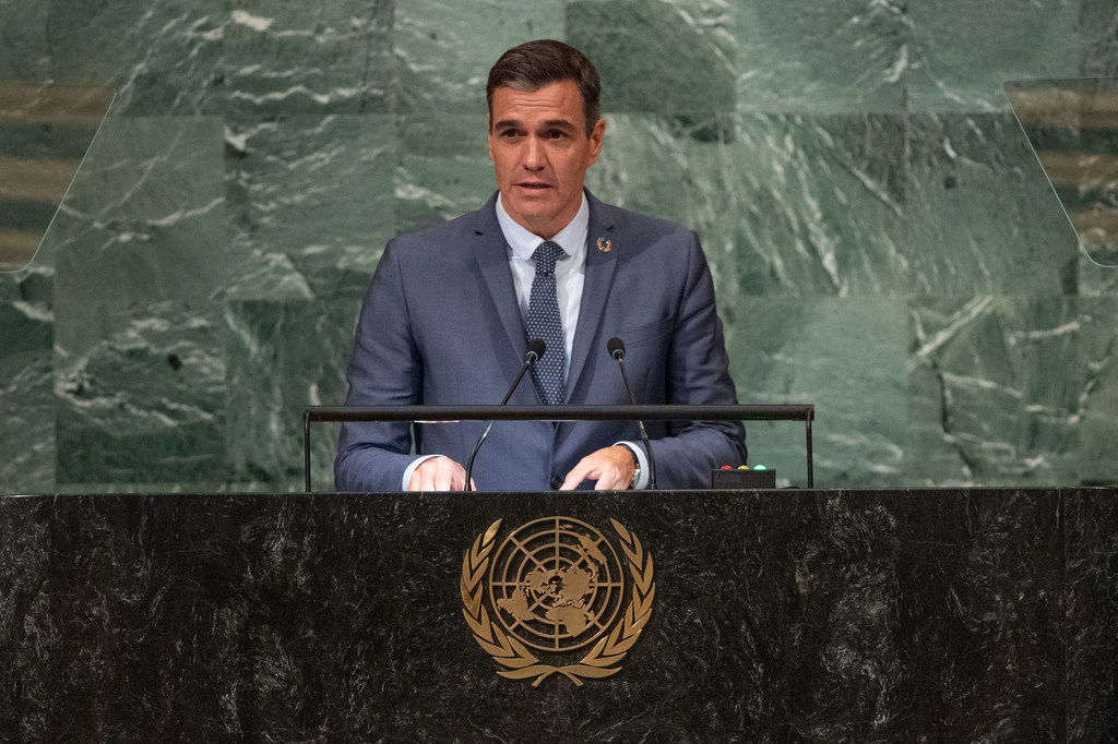 Pedro Sánchez, presidente de Gobierno de España, en el debate de alto nivel de la Asamblea General
