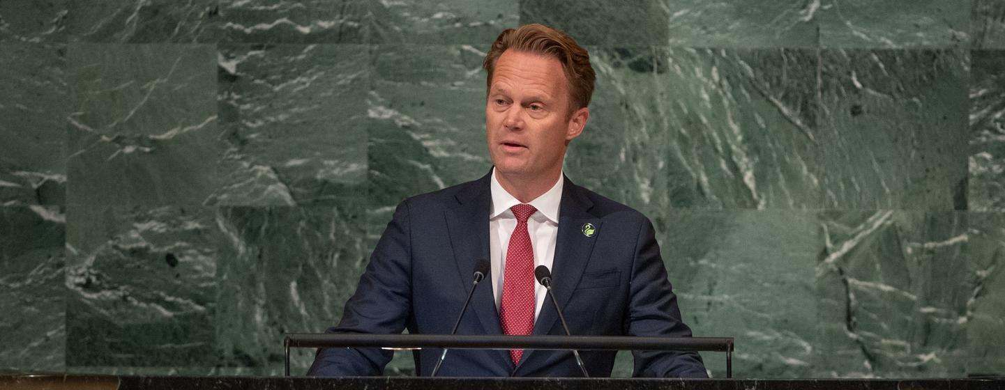 丹麦外交大臣耶珀·科弗德在一般性辩论上发言.
