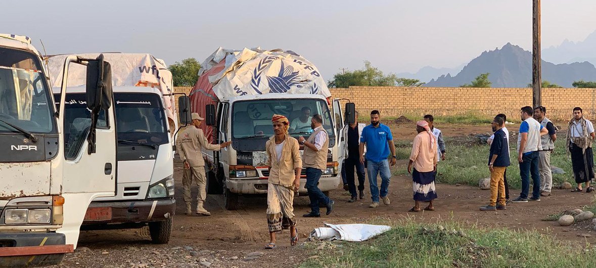 برنامج الأغذية العالمي أـوصل  المساعدات الإنسانية  إلى المدنيين المحاصرين في مدينة الدريهمي في اليمن