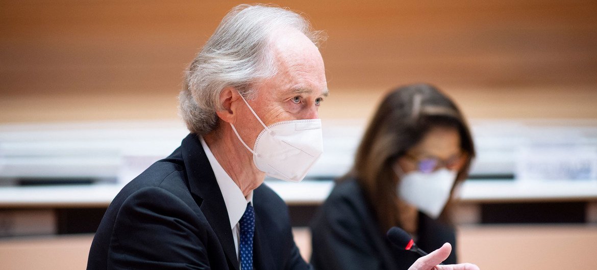 Geir O. Pedersen, UN Special Envoy for Syria meets with the co-Chairs of the Syrian Constitutional Committee in Geneva.