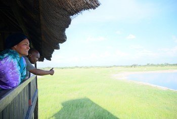 UN Deputy Secretary-General Amina Mohammed during a visit to Zimbabwe's Hwange National Park to learn first hand the impact of climate change on the habitat, wildlife and people.