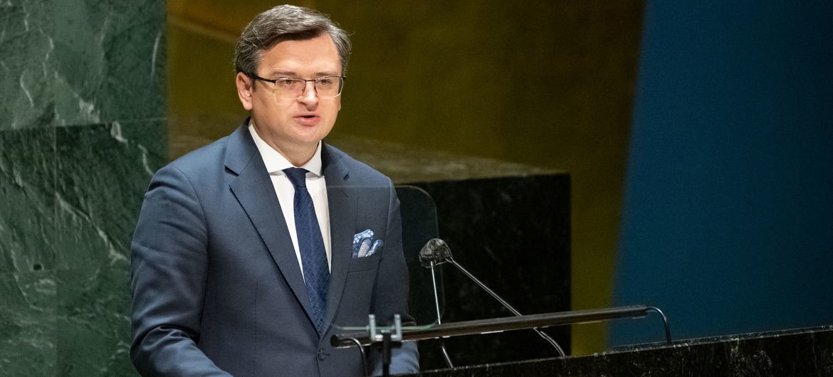 Foreign  Minister Dmytro Kuleba of Ukraine addresses the UN General Assembly on the situation in the temporarily occupied territories of Ukraine.