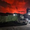 Le ciel devient rouge au dessus de l'ONU à Goma, dans l'est de la République démocratique du Congo, à la suite de l'éruption du volcan du mont Nyiragongo.