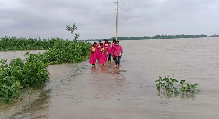Heavy rains have washed away towns, villages and infrastructure in Bangladesh.