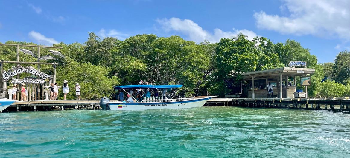 L'entrée d'Oceanario, dans le parc national de Corales del Rosario.