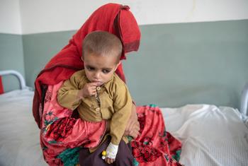 A mother and her two-year-old son are treated for malnutrition at a hospital in Kunar Province, Afghanistan.