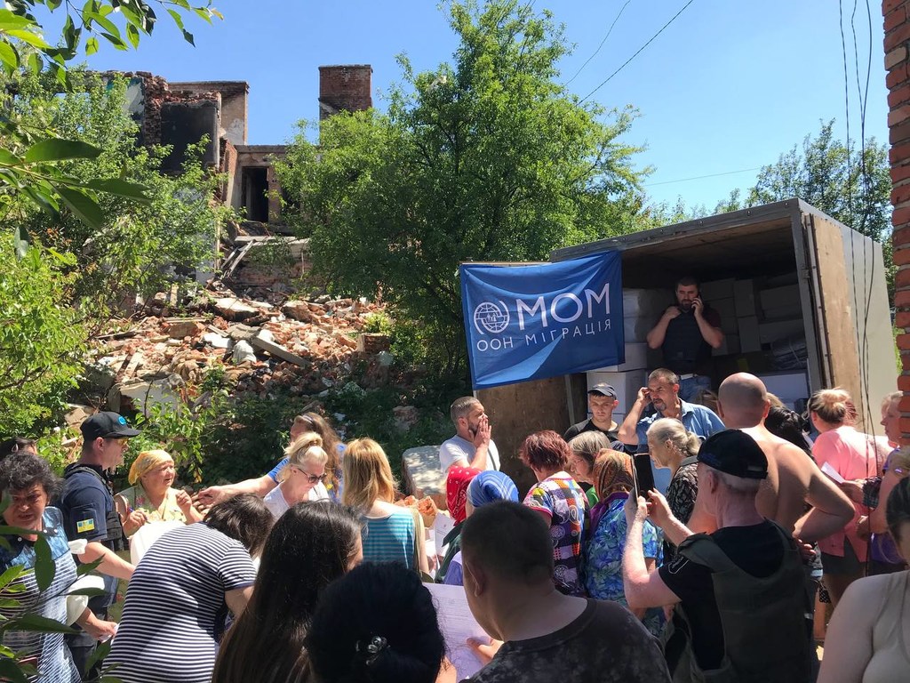 La ayuda de la OIM llega a las comunidades afectadas en el oblast de Járkov (Ucrania)