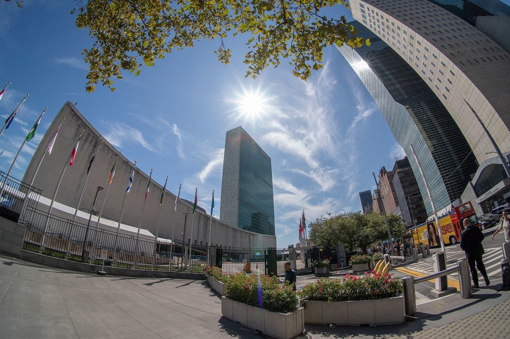 Les bâtiments de l'Assemblée générale des Nations Unies et du Secrétariat à New York.