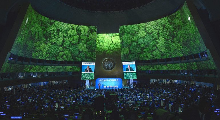 A wide view of the General Assembly Hall during the opening of the UN Climate Action Summit 2019. (23 September 2019)