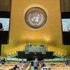 伊拉克总统萨利赫在联合国大会第75届会议上发表视频讲话。