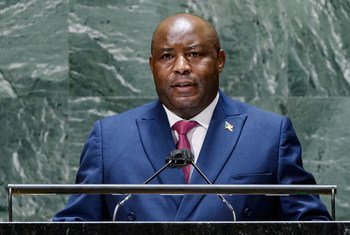President Evariste Ndayishimiye of Burundi addresses the general debate of the UN General Assembly’s 76th session.