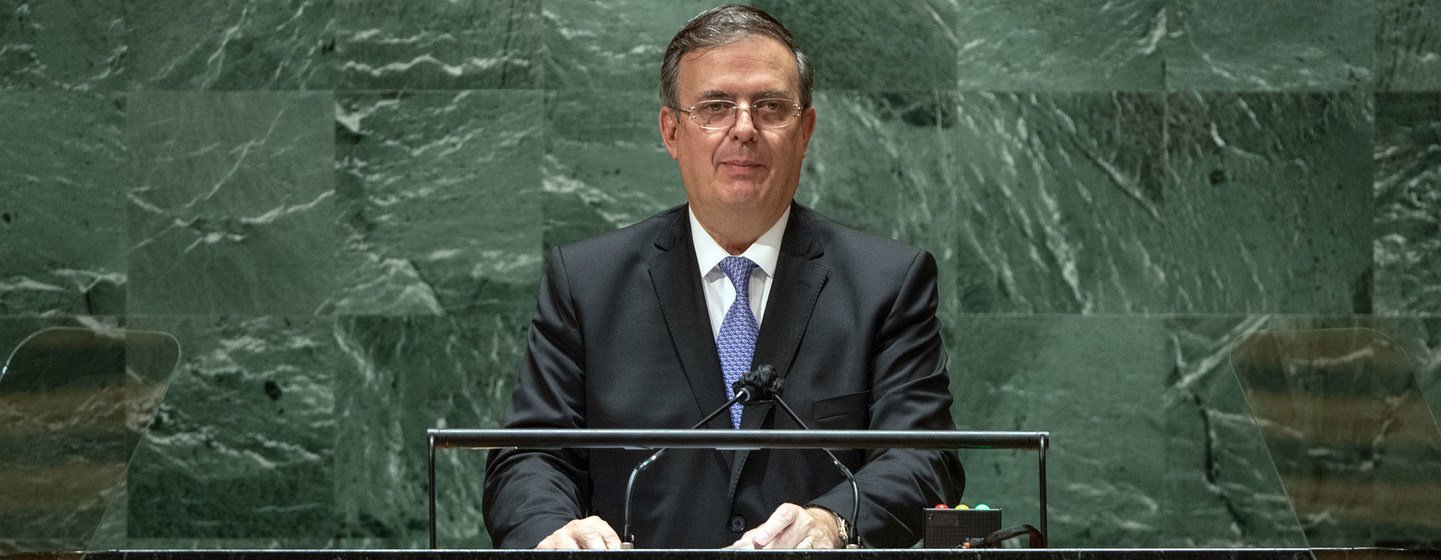 Marcelo Ebrard Casaubón, Minister for Foreign Affairs of Mexico, addresses the general debate of the UN General Assembly’s 76th session.
