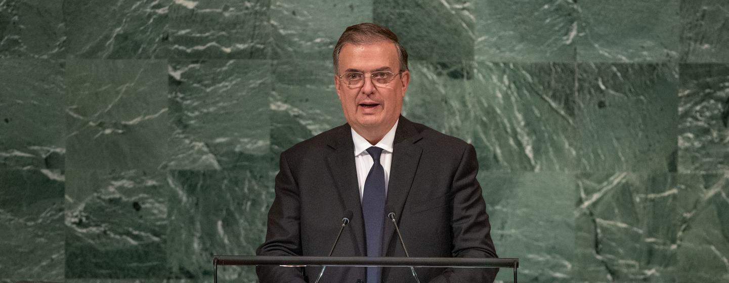 墨西哥外交部长马塞洛·埃布拉德·卡绍冯在一般性辩论上发言。