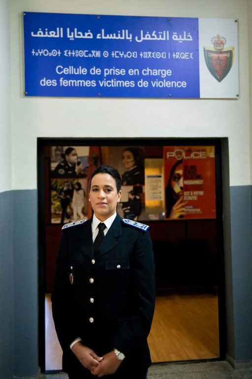 صالحا ناجه، رئیس پلیس در واحد پلیس کازابلانکا برای زنان قربانی خشونت.