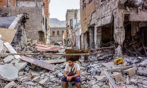 Destruction causée par le conflit au Yémen.