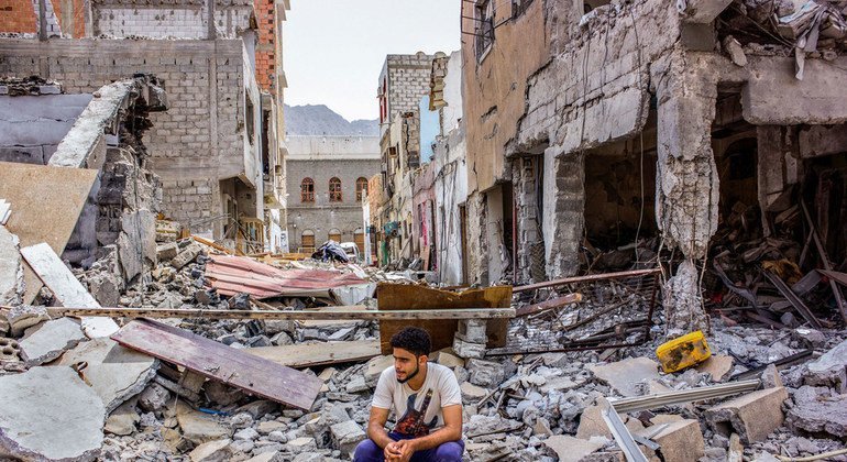 Devastación causada por el prolongado conflicto en Yemen.