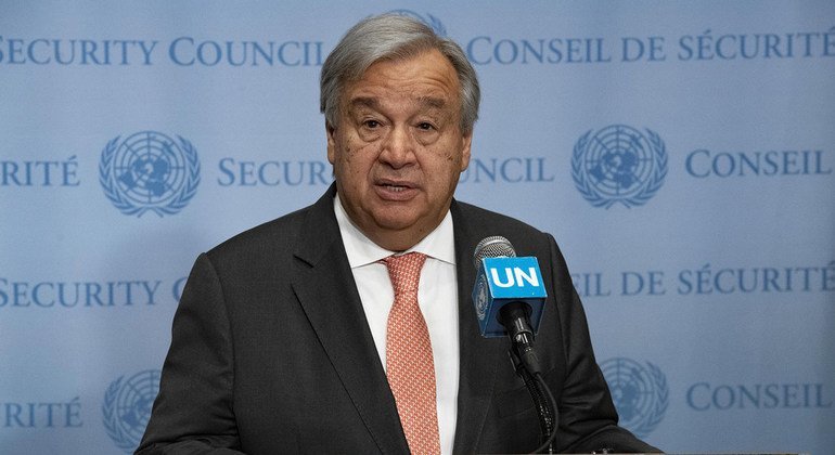 Le Secrétaire général de l'ONU, António Guterres, s'adresse à la presse au siège des Nations Unies (photo d'archives).