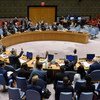 Members of the UN Security Council vote during a meeting in New York.