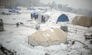 The harsh winter continue to make life very difficult for displaced people in camps like this one in Idlib, Syria.