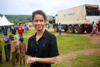 British actor, Gugu Mbatha-Raw, who has been named as a UNHCR Goodwill Ambassador visited Uganda in 2019.  