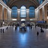 A wide view of Grand Central Terminal with an unusually sparse crowd during the Coronavirus (COVID-19) outbreak in New York City.