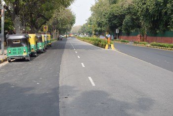Deserted streets in the Indian capital, Delhi, during the nationwide lockdown to stop the spread of coronavirus.