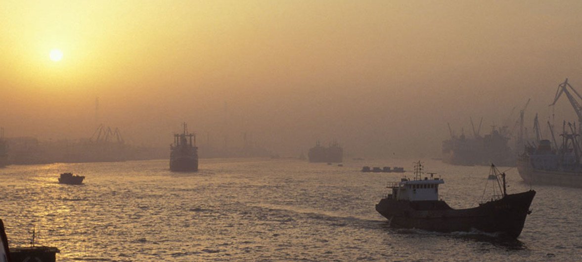 中国海运港口。