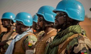Des Casques bleus de la Mission des Nations Unies au Mali (MINUSMA) en patrouille à Konno