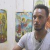 Solomon Gebreyonas Alema, mkimbizi kutoka Eritrea huko Libya akitumia kipaji chake cha usanii kujipa faraja na matumaini wakati huu wa karantini ya COVID-19.