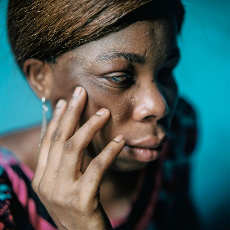 Elodie was 17 years old in 2002 when on her way to her aunt's home in Duekue when the city became under attack by armed militias.